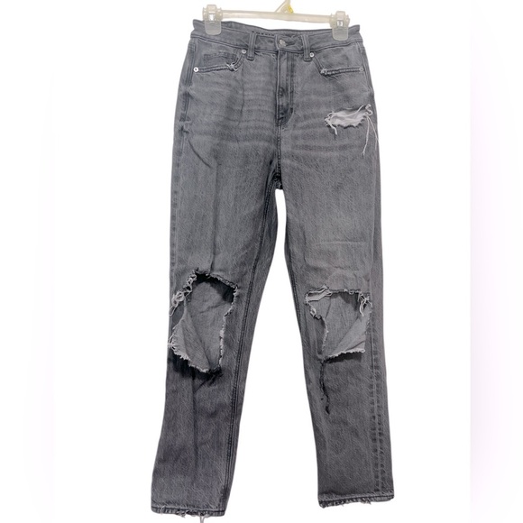 American Eagle Outfitters Denim - !SOLD! AMERICAN EAGLE Gray Distressed Jeans Black Streetwear Ripped Skinny US 4